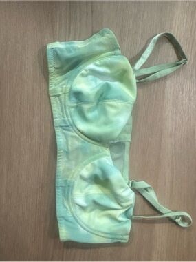 Tie-Dye Mint Green Underwire Bra with Adjustable Straps